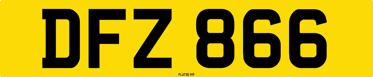 DFZ 866 Number Plate