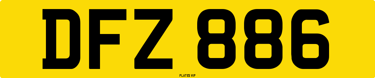 DFZ 886 Number Plate