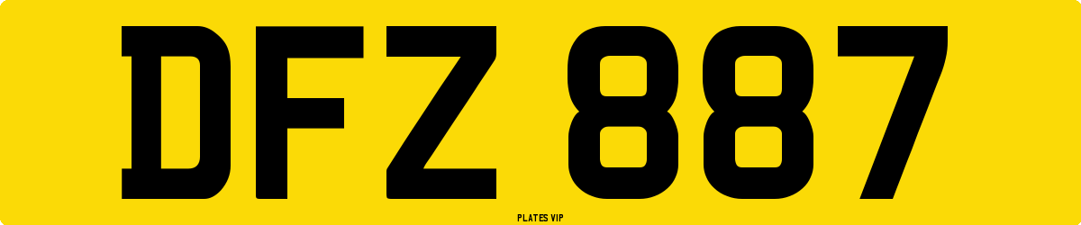 DFZ 887 Number Plate