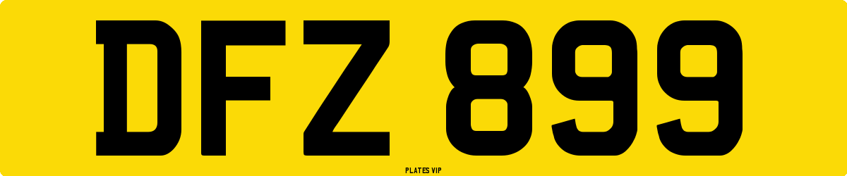 DFZ 899 Number Plate