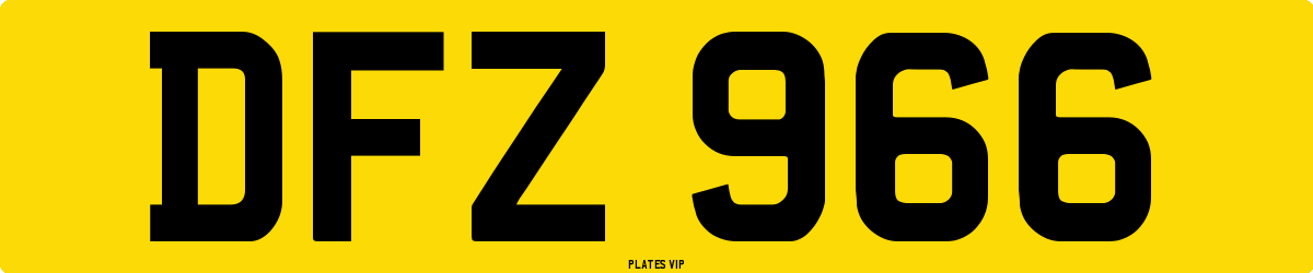DFZ 966 Number Plate