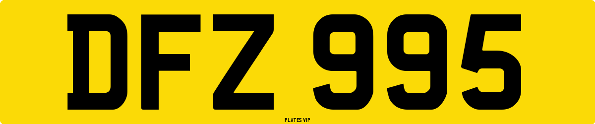DFZ 995 Number Plate