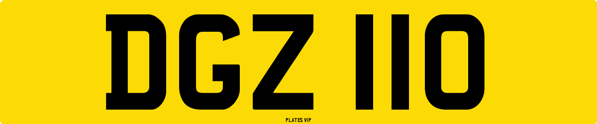 DGZ 110 Number Plate