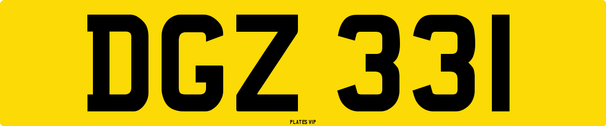 DGZ 331 Number Plate