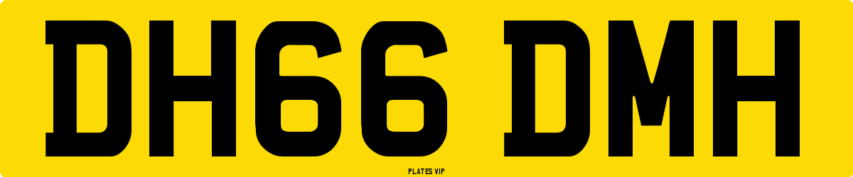 DH66 DMH Number Plate