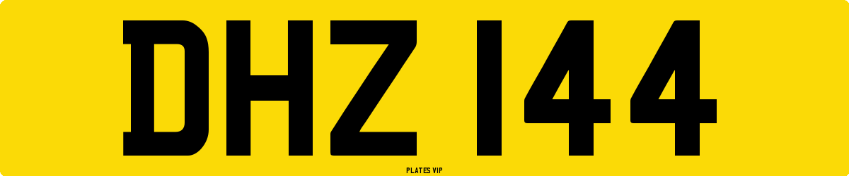 DHZ 144 Number Plate