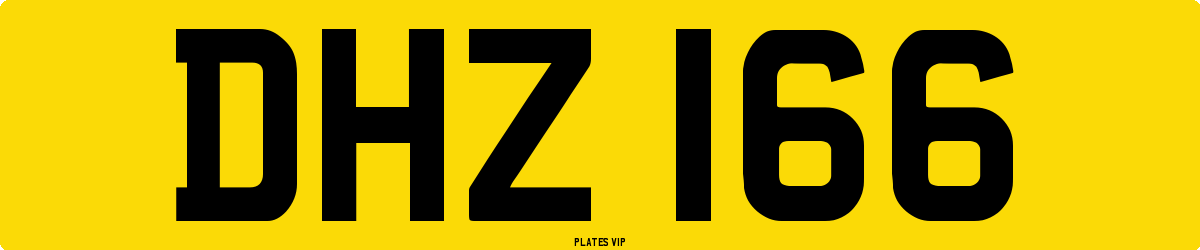 DHZ 166 Number Plate