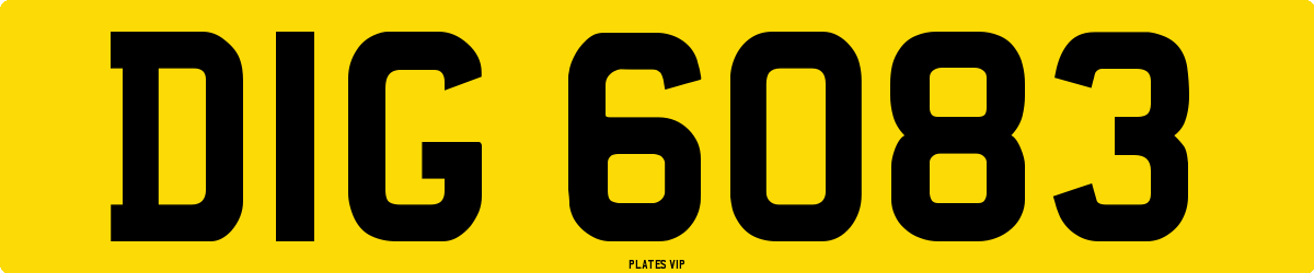 DIG 6083 Number Plate