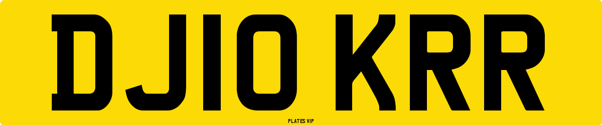 DJ10 KRR Number Plate