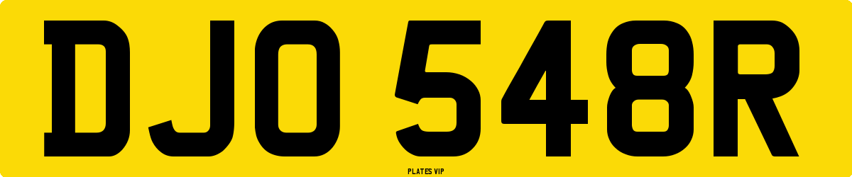 DJO 548R Number Plate