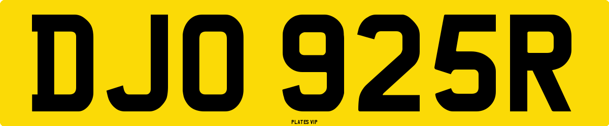 DJO 925R Number Plate
