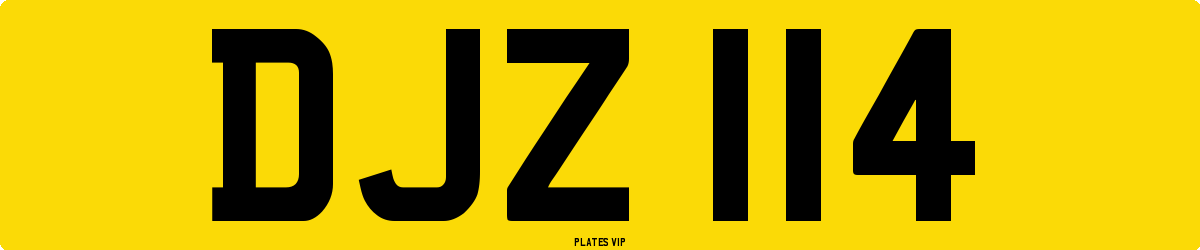 DJZ 114 Number Plate