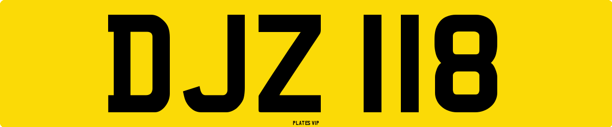 DJZ 118 Number Plate