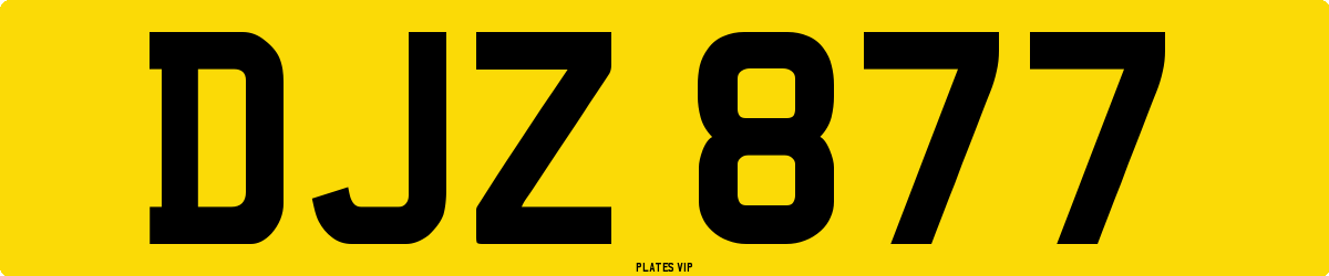 DJZ 877 Number Plate