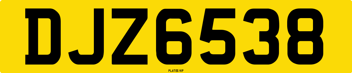 DJZ6538 Number Plate