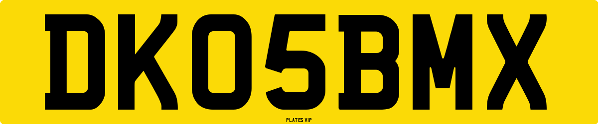 DK 05 BMX Number Plate