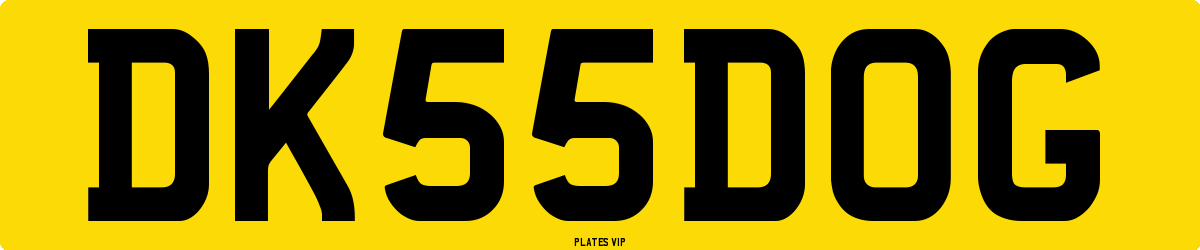 DK 55 DOG Number Plate