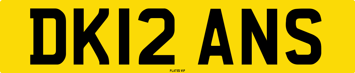 DK12 ANS Number Plate