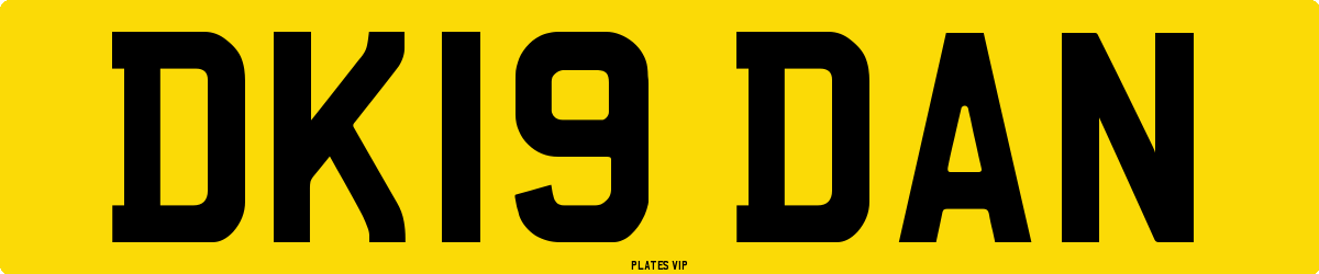DK19 DAN Number Plate
