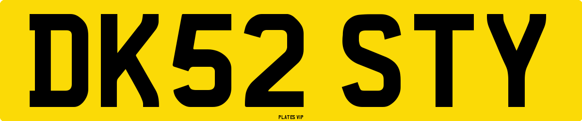 DK52 STY Number Plate