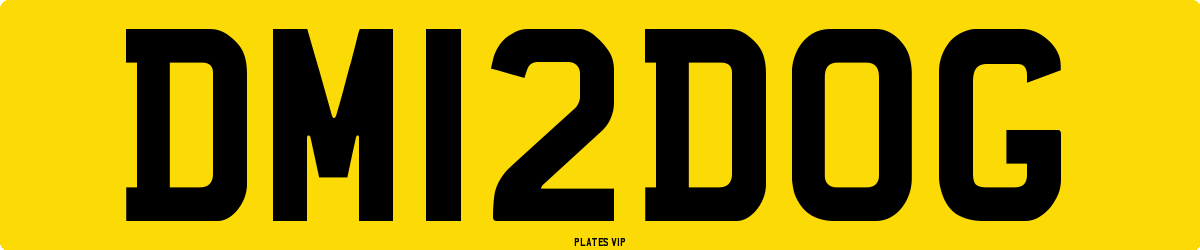 DM 12 DOG Number Plate