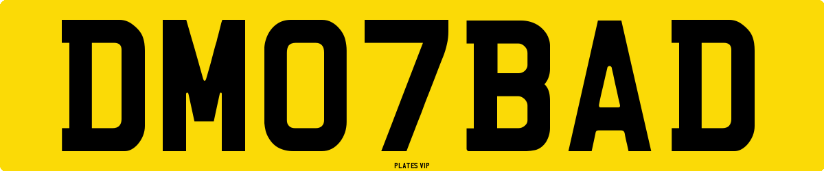 DM07BAD Number Plate