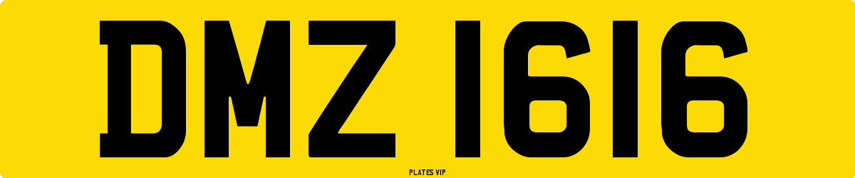 DMZ 1616 Number Plate