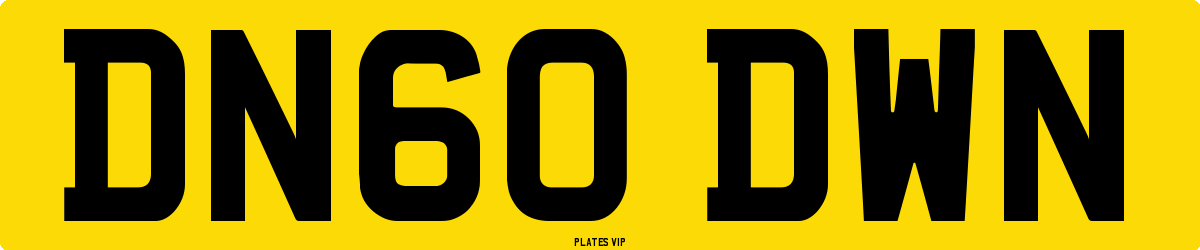 DN60 DWN Number Plate