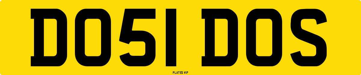 DO51 DOS Number Plate