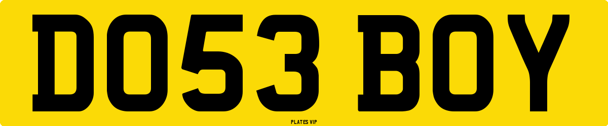 DO53 BOY Number Plate