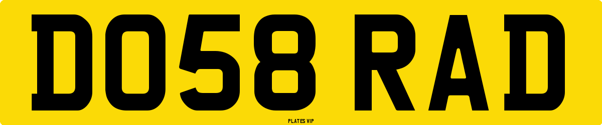 DO58 RAD Number Plate