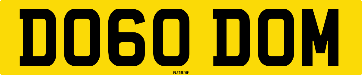 DO60 DOM Number Plate