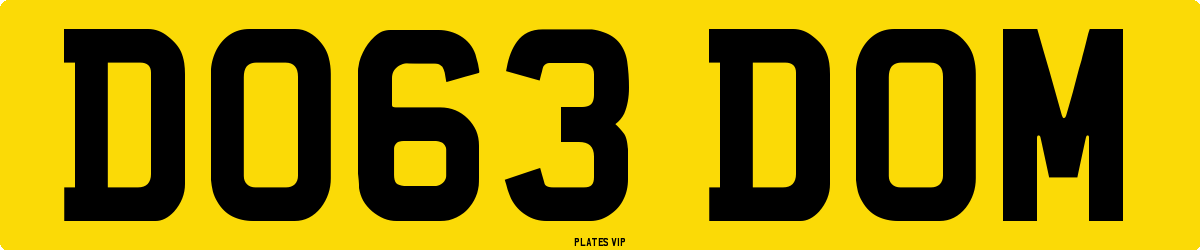 DO63 DOM Number Plate