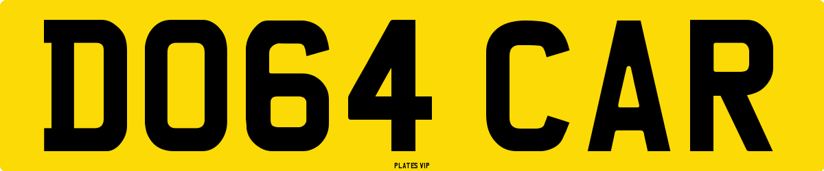 DO64 CAR Number Plate