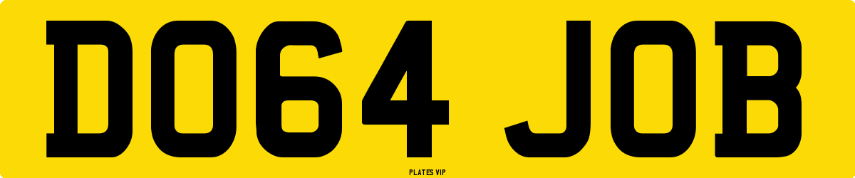 DO64 JOB Number Plate