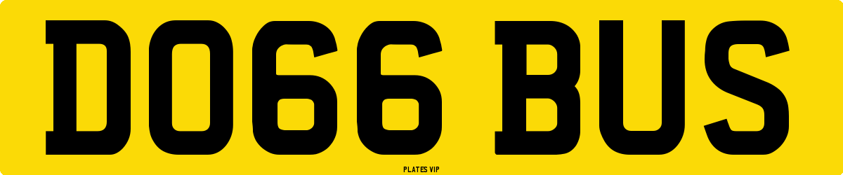 DO66 BUS Number Plate