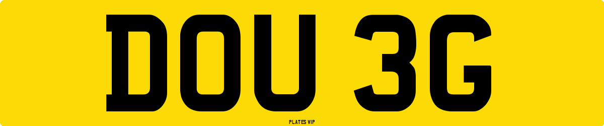 DOU 3G Number Plate