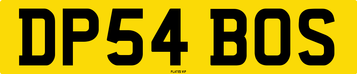 DP54 BOS Number Plate
