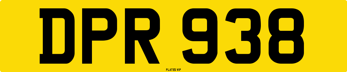 DPR 938 Number Plate