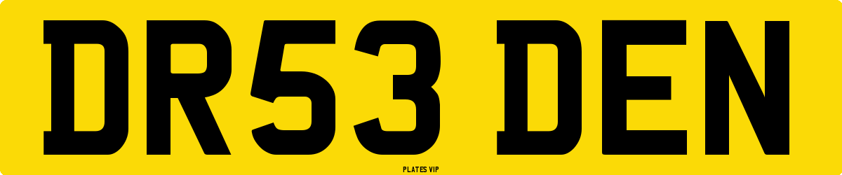 DR53 DEN Number Plate