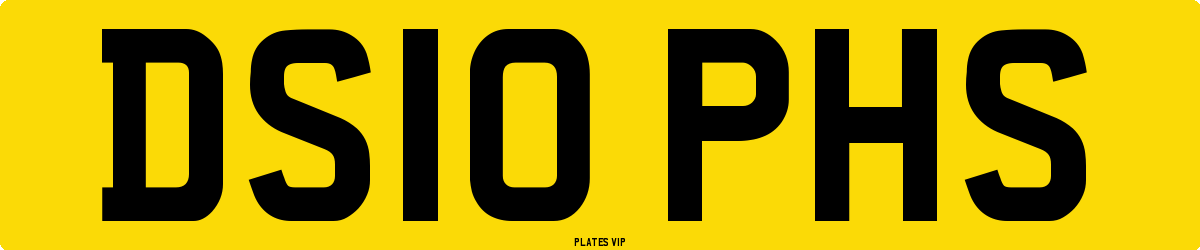 DS10 PHS Number Plate