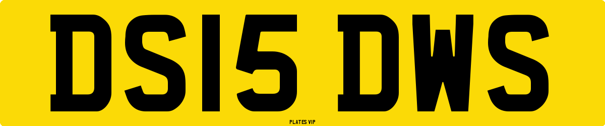 DS15 DWS Number Plate