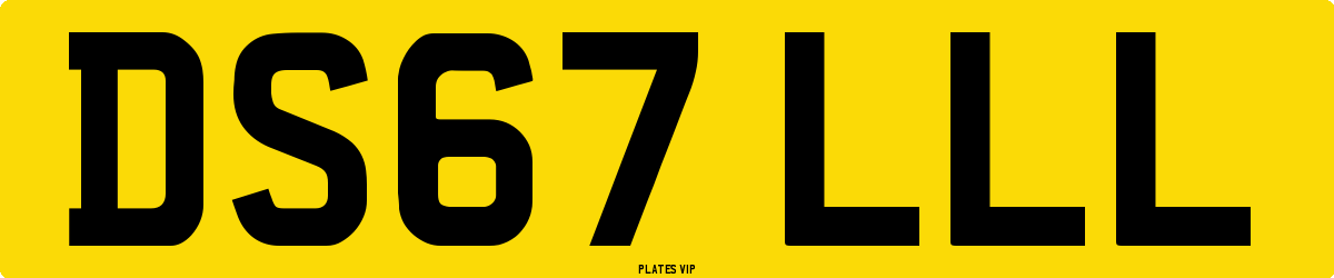 DS67 LLL Number Plate