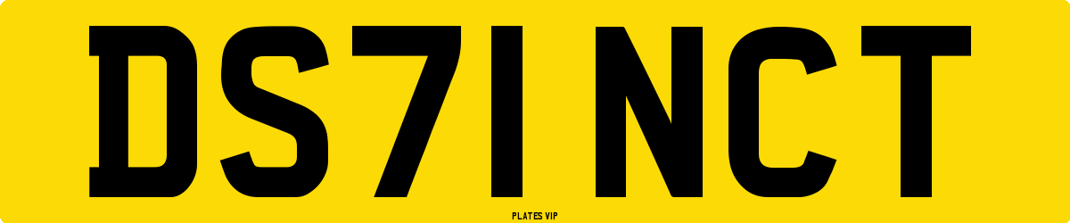 DS71 NCT Number Plate