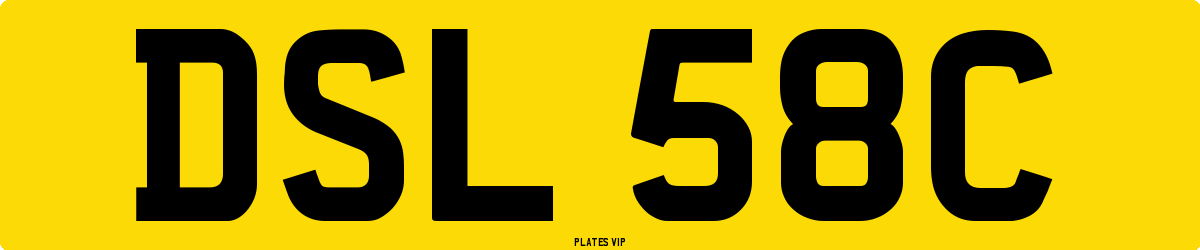 DSL 58C Number Plate