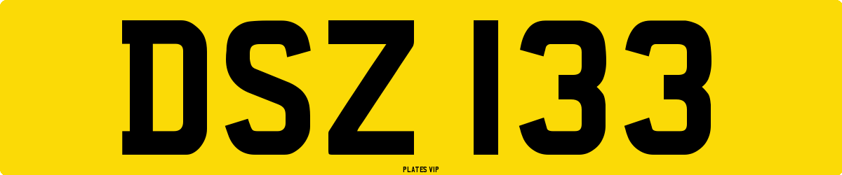 DSZ 133 Number Plate