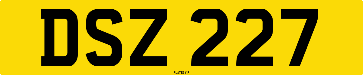 DSZ 227 Number Plate