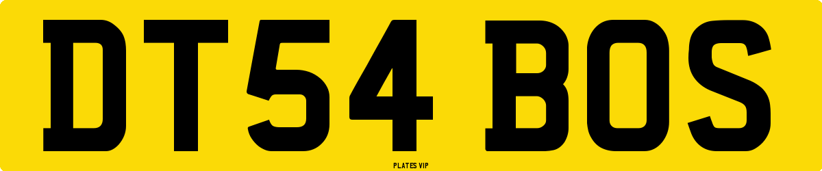DT54 BOS Number Plate