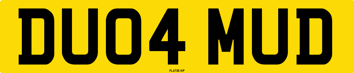 DU04 MUD Number Plate