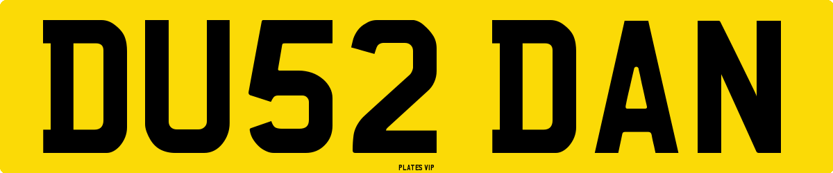 DU52 DAN Number Plate